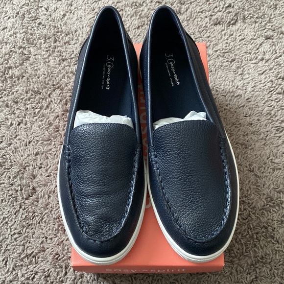 Easy Spirit Board Dark Blue Slip On Leather Loafer Flats - Picture 7 of 16